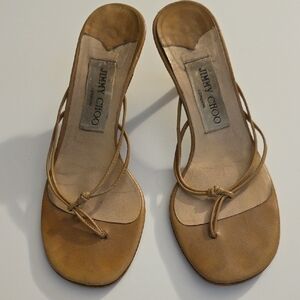 Jimmy Choo Strappy Tan Heels